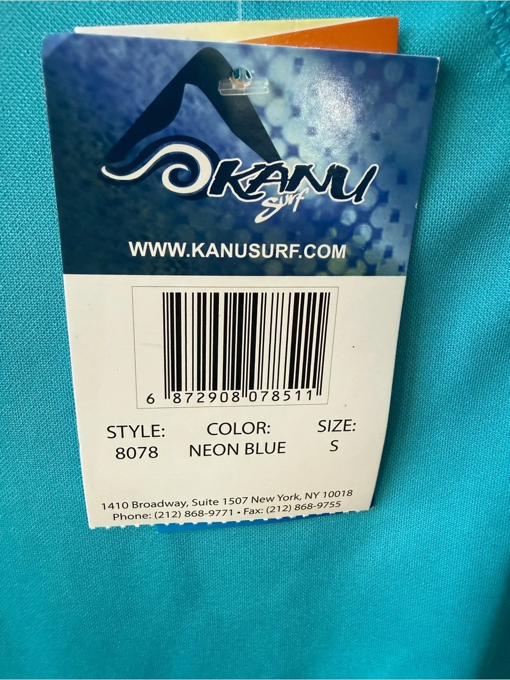 Kanu Surf Neon Blue UPF 50+ Rash Guard Swim Shirt Mens Size Small
